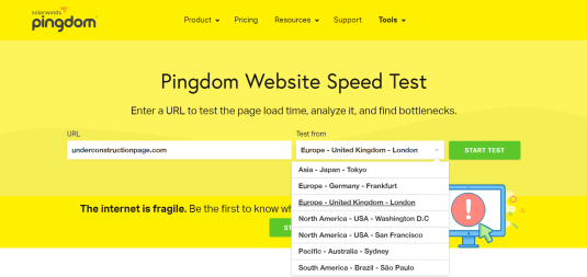 page speed test pingdom