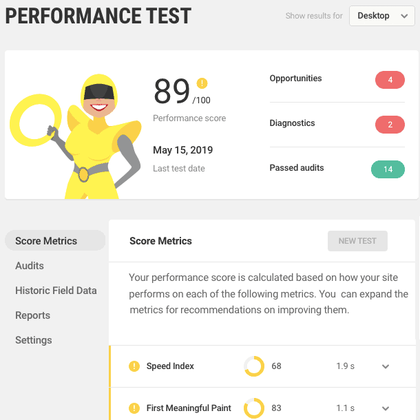 performance test results