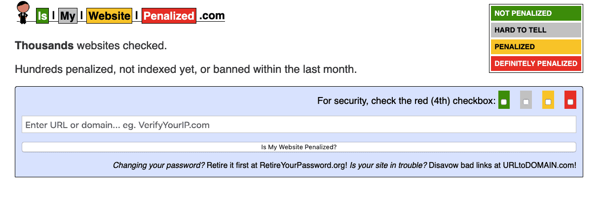 Is my Website Penalized