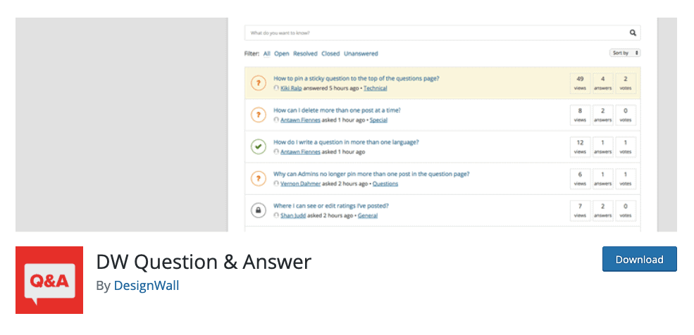 DW Question and Answer - Theme Circle