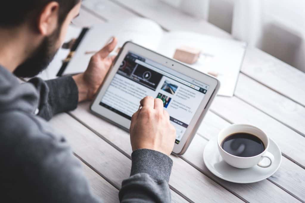 Person using a tablet