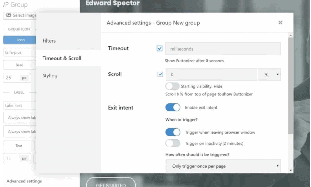 Timeout and scroll tab
