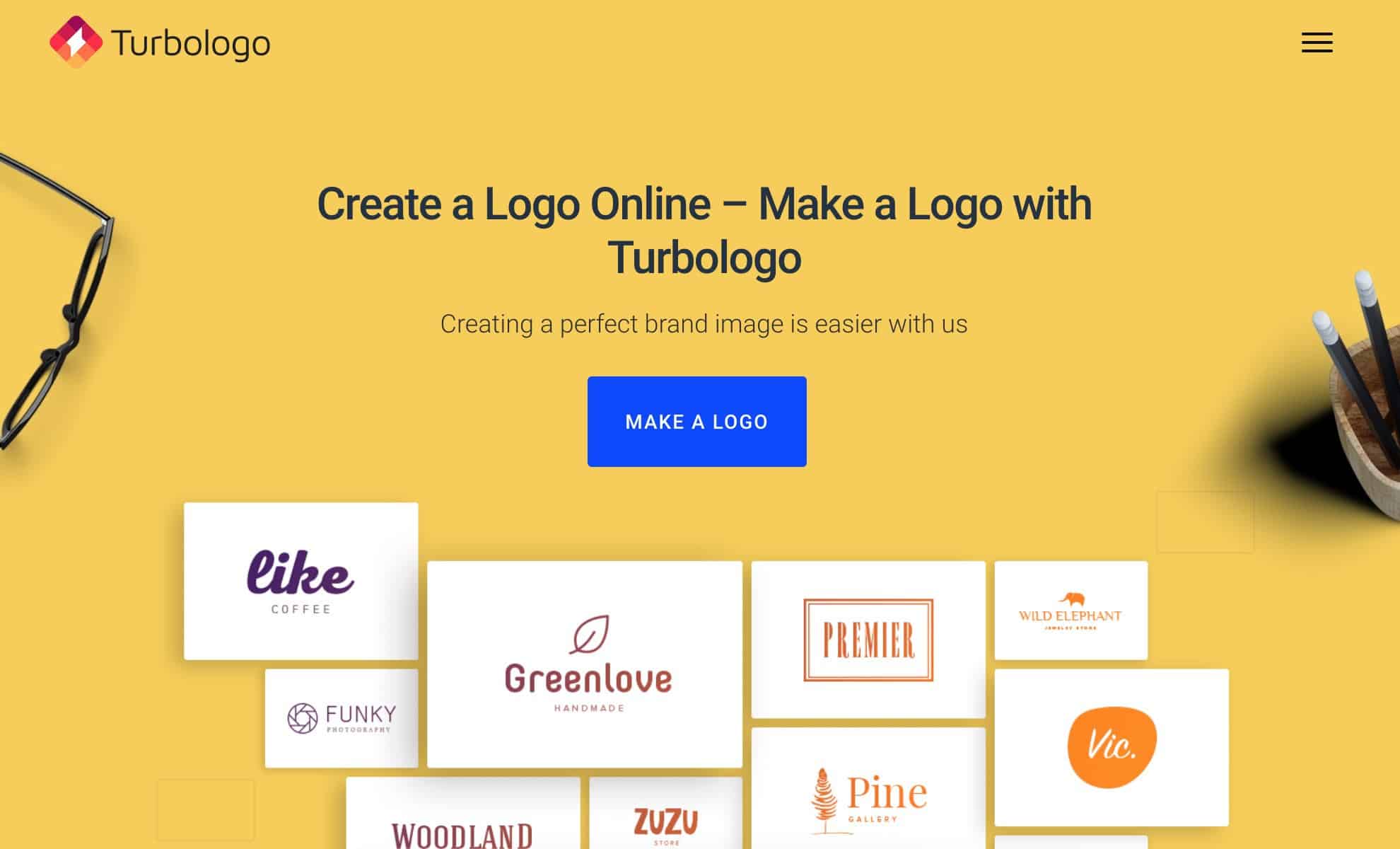 Turbologo landing page