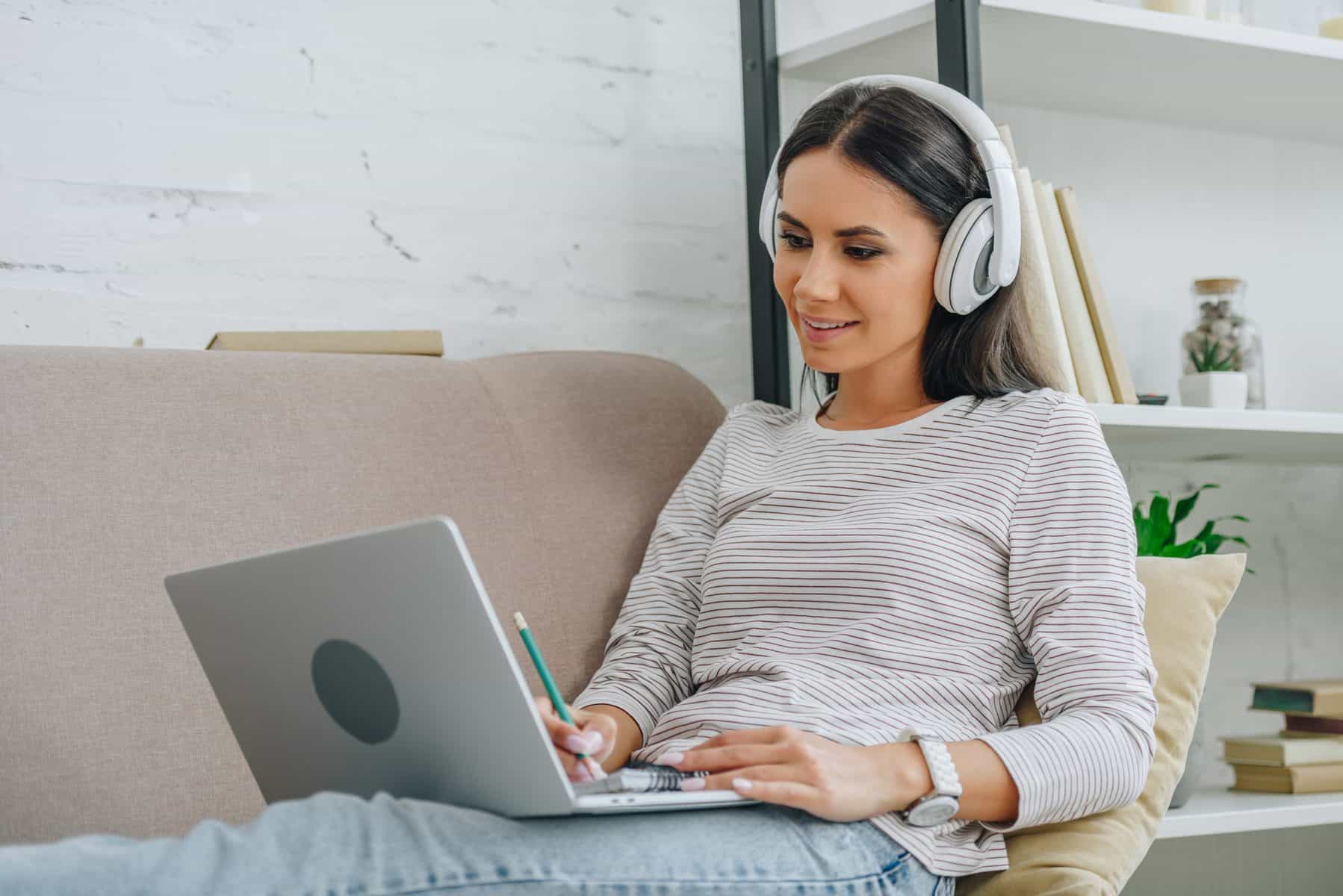 Woman watching a stream