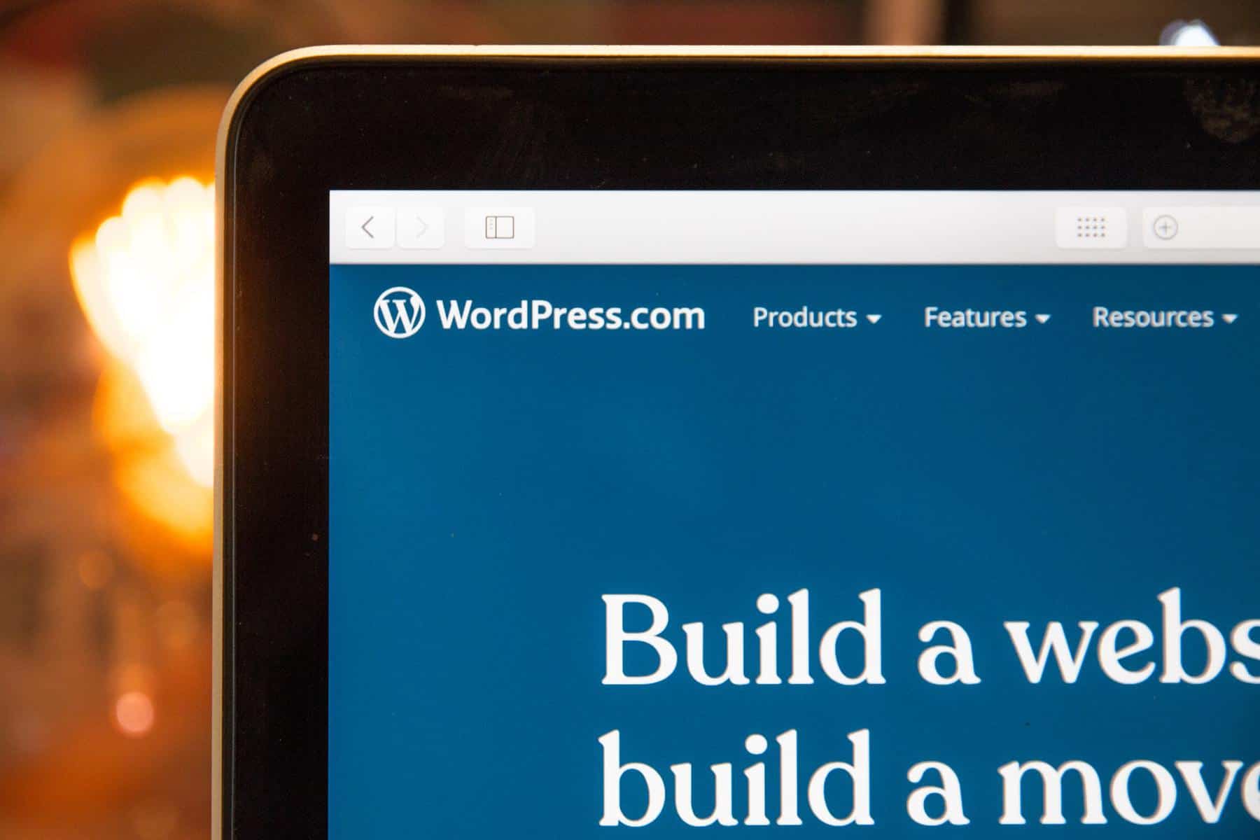 WordPress homepage