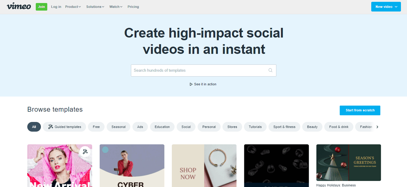 Vimeo templates