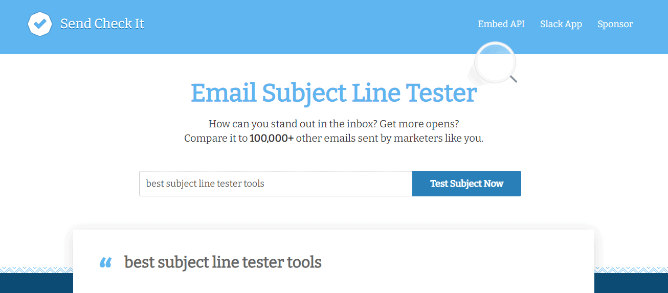 Email Subject Line Tester