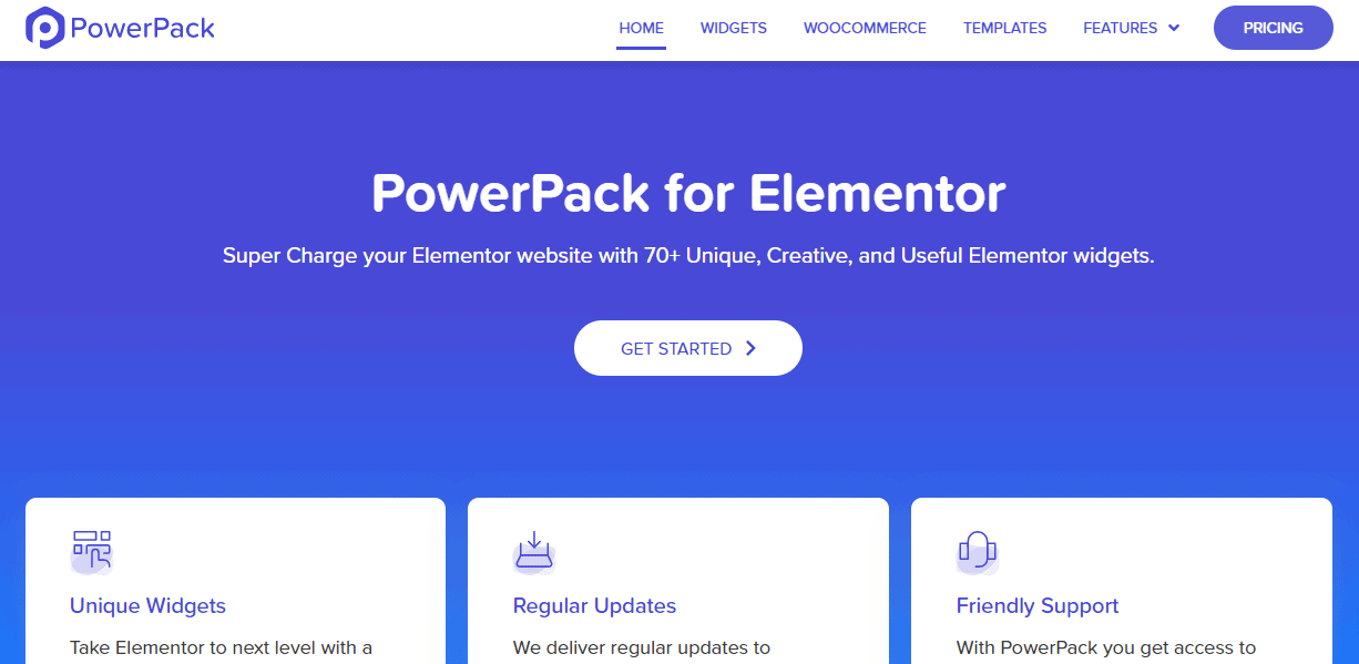 PowerPack landing page