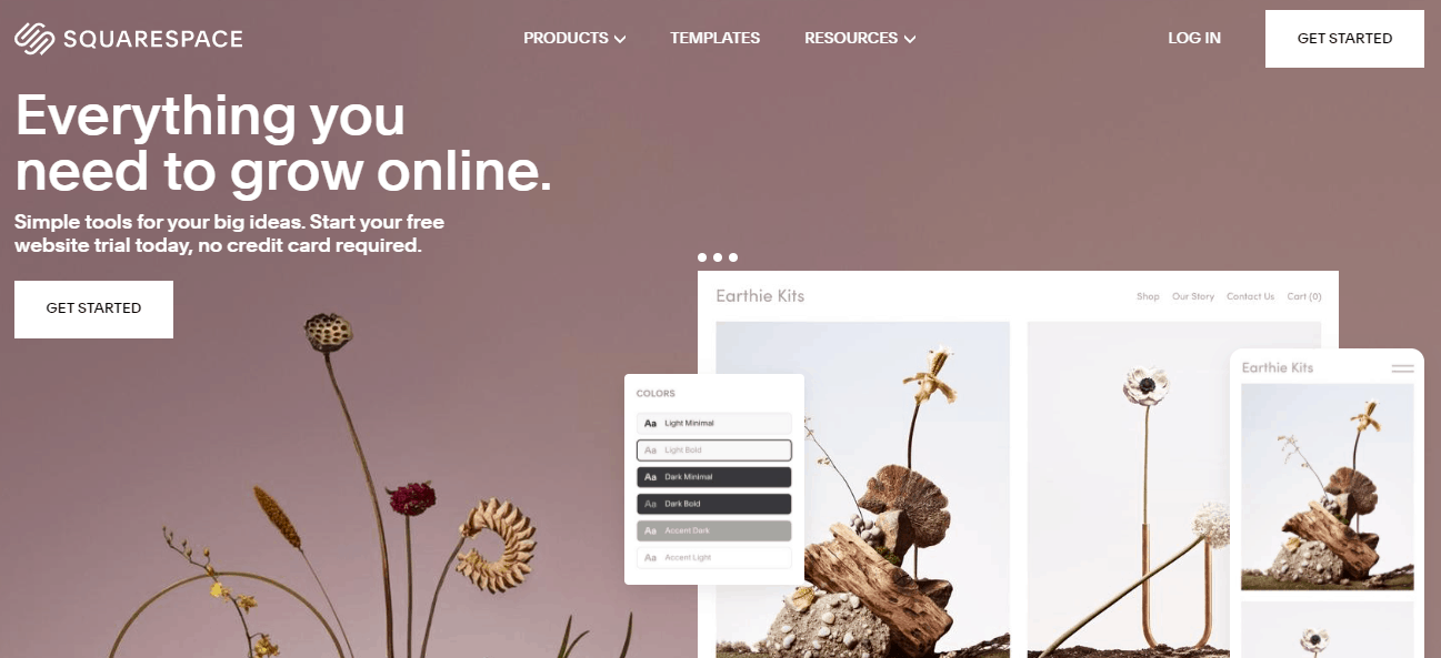 Squarespace landing page