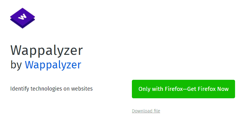 Wappalyzer extension
