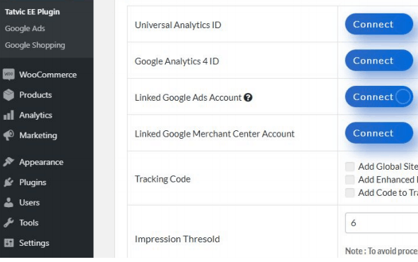 Enhanced Ecommerce Google Analytics Plugin for WooCommerce main settings page