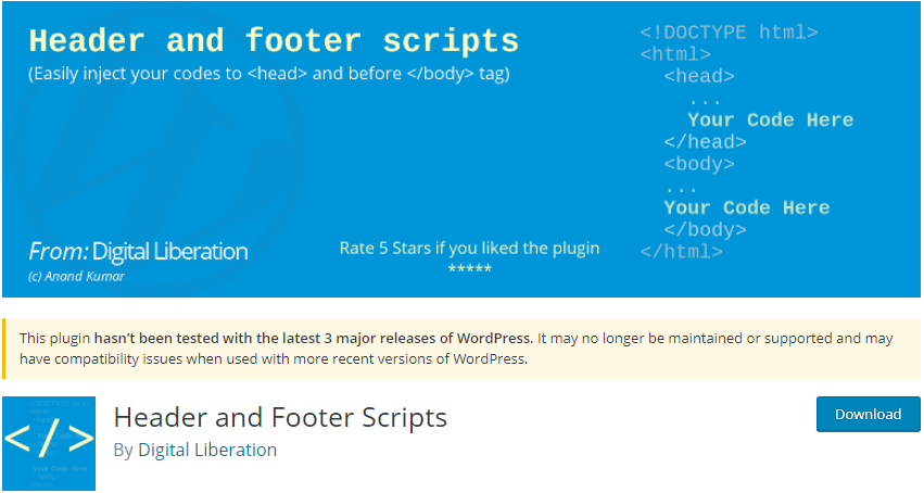 Header and Footer Scripts