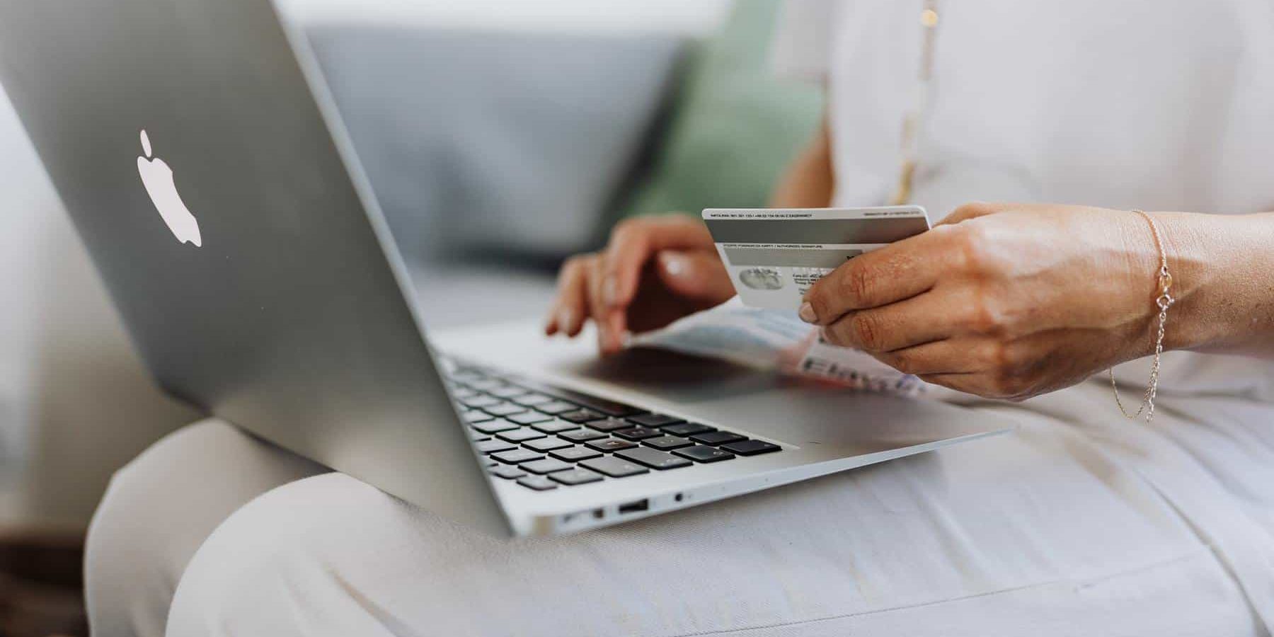 Woman online shopping