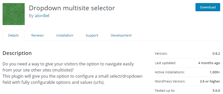 Dropdown Multisite Selector