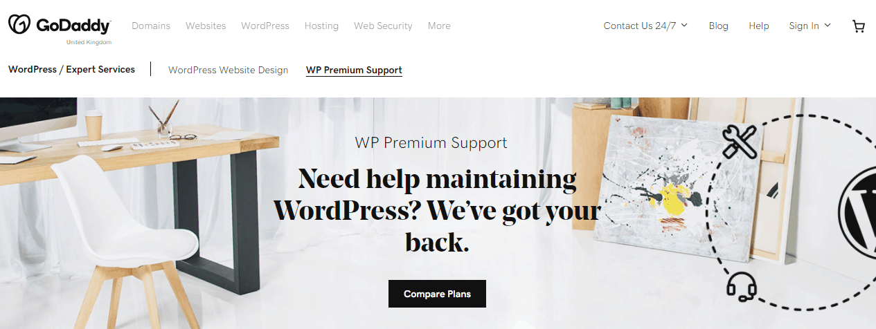 GoDaddy WP premium support