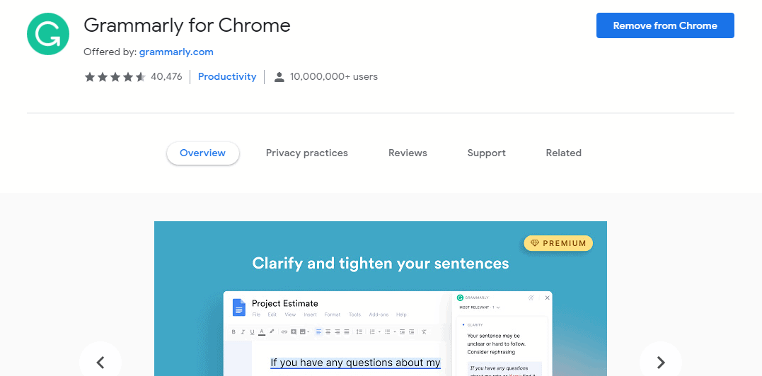 Grammarly for Chrome