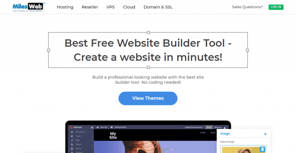 MilesWeb website builder