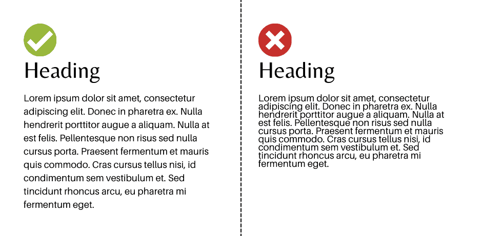 White space affecting readability