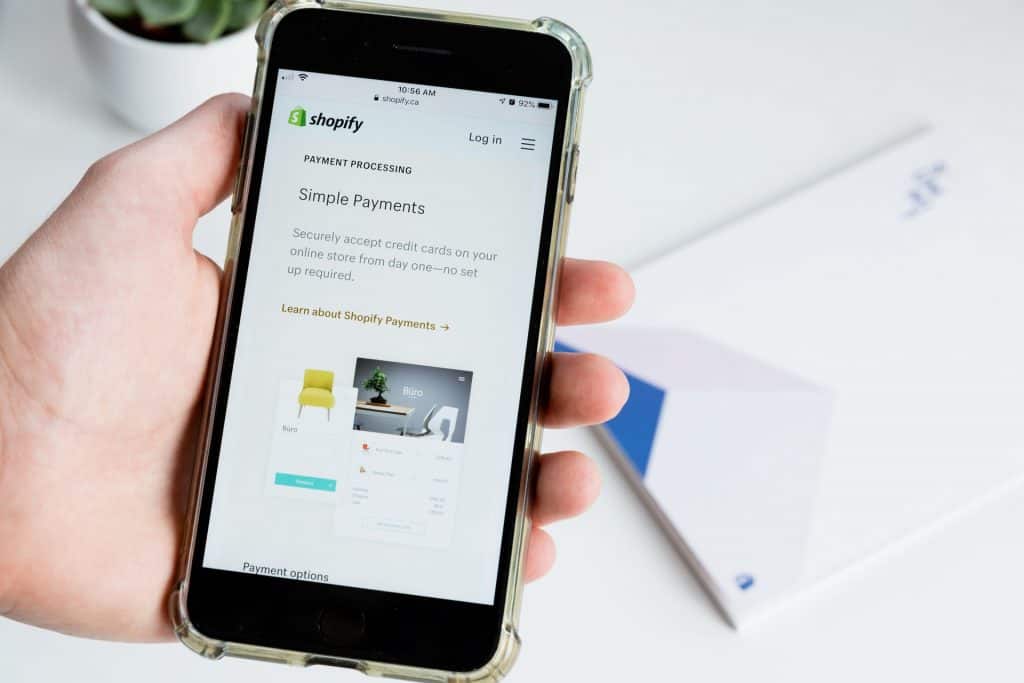 Shopify on mobile phone