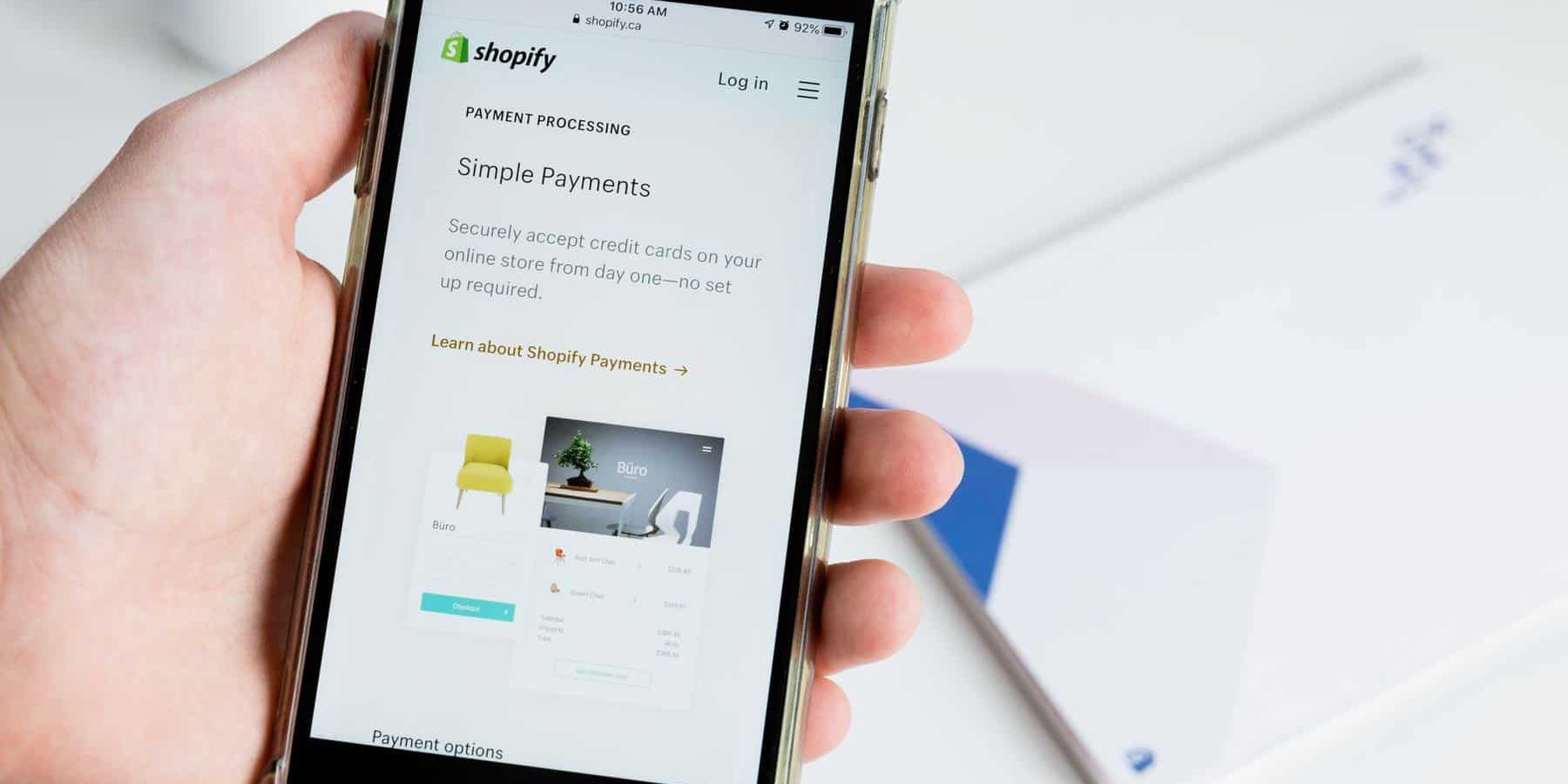 Shopify on mobile phone