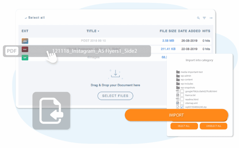 WP File Download import files