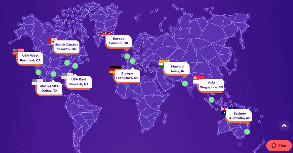 HostArmada data centers map