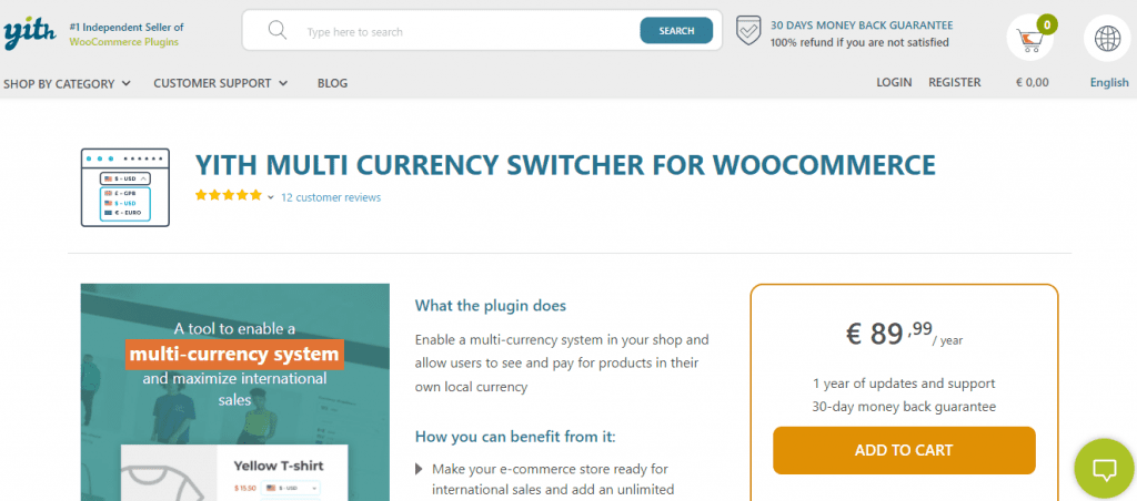 YITH Multi Currency Switcher