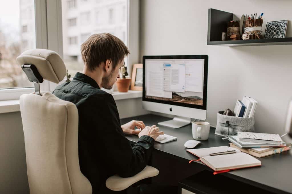 man using computer