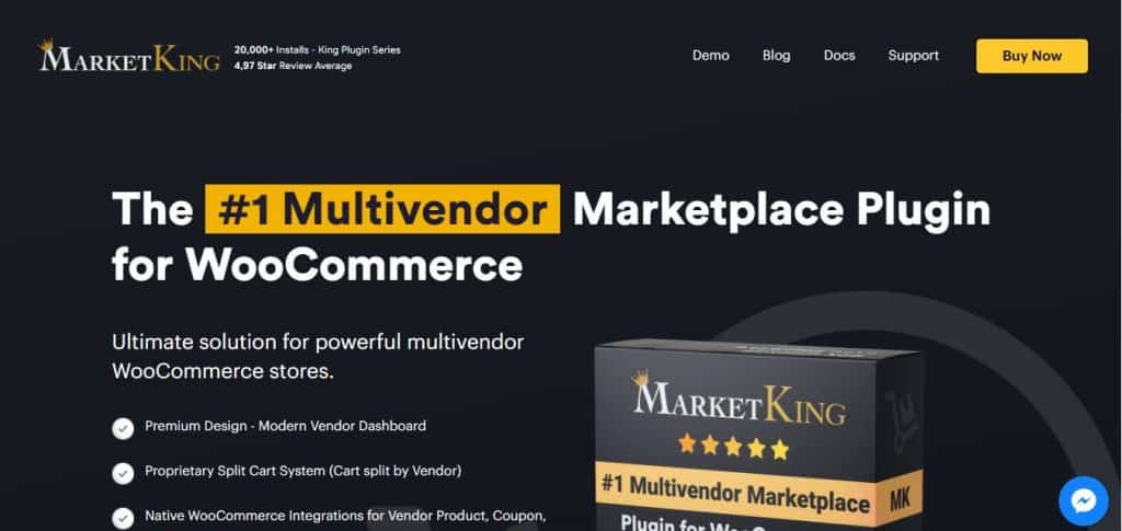 MarketKing landing page