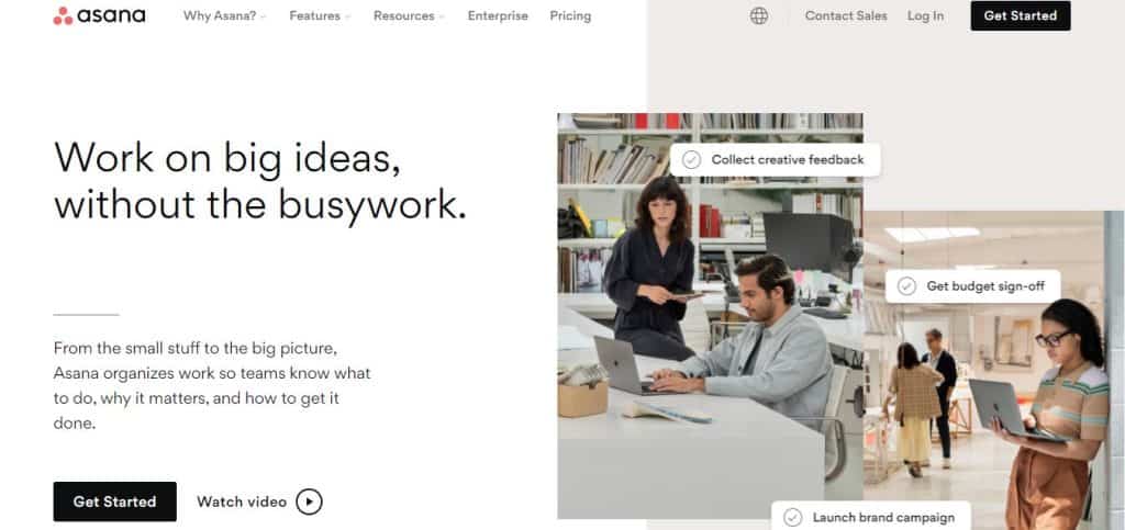 Asana landing page