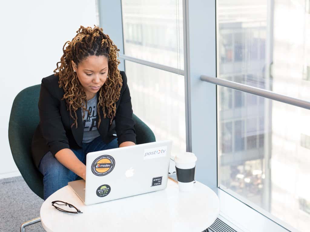 Woman with a laptop