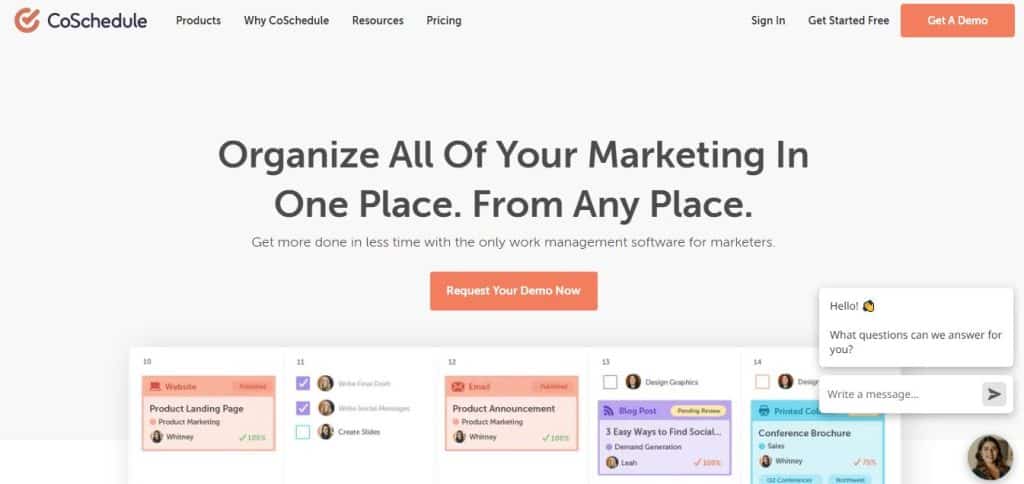 CoSchedule landing page