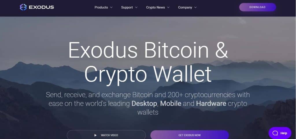 Exodus landing page