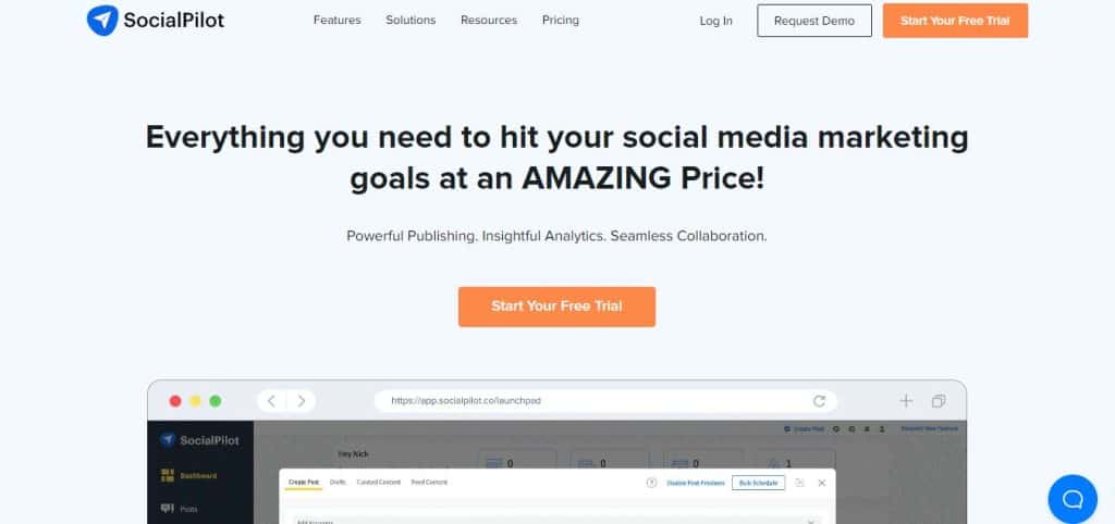 Social Pilot landing page