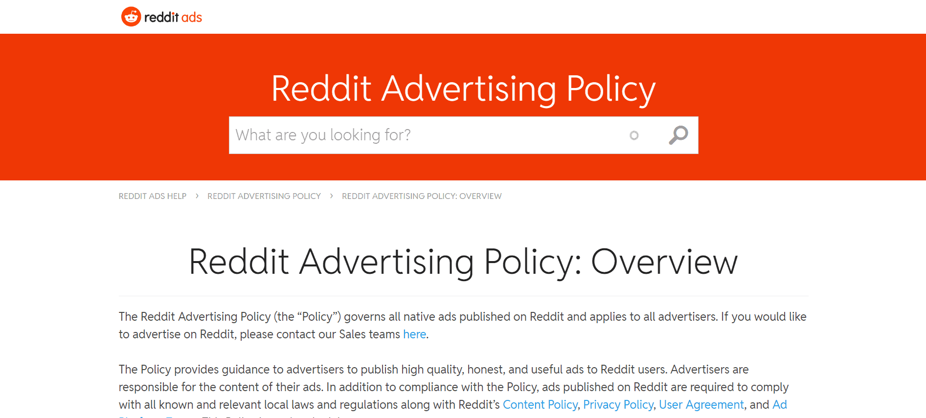 Reddit Advertising Policies