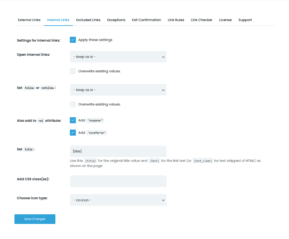 Internal links