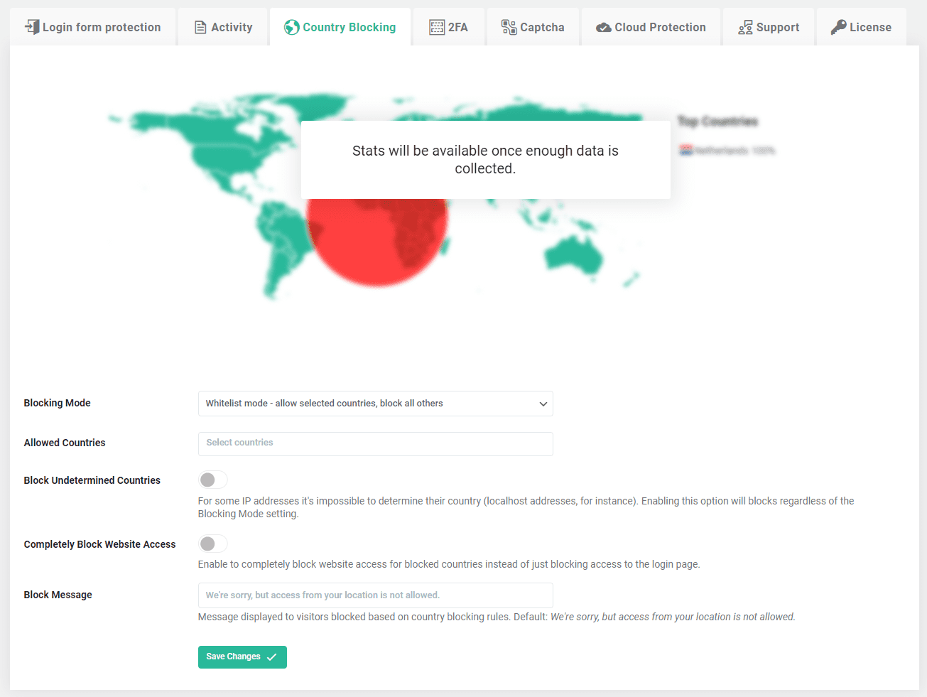 Login Lockdown country block