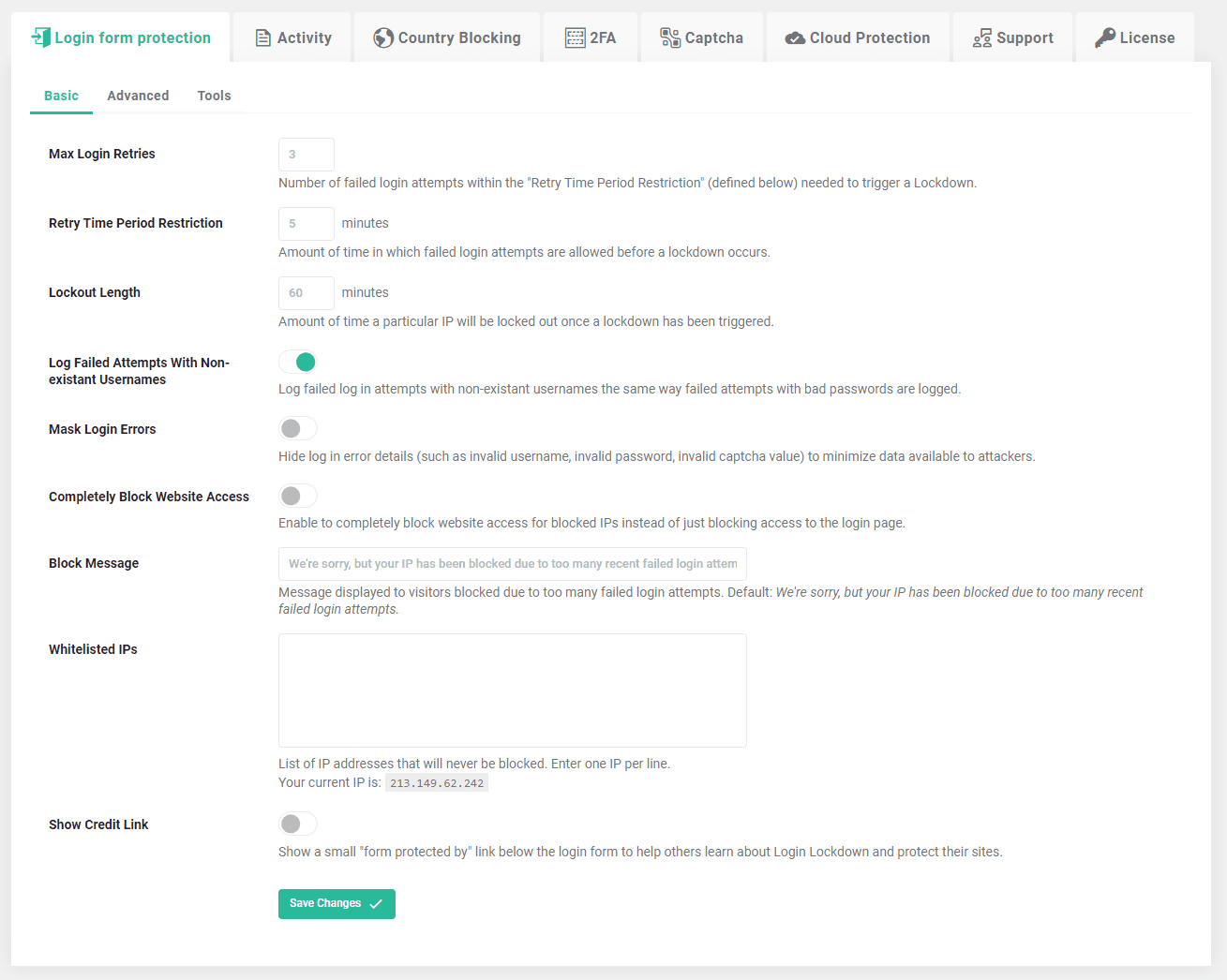 login lockdown form protection