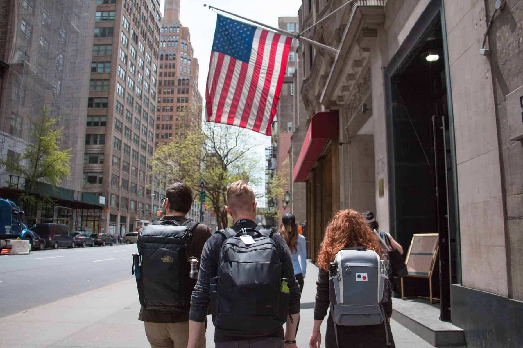 USA flag waving