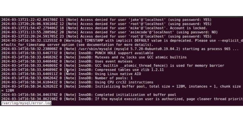Checking MySQL Error Logs for Diagnostic Clues