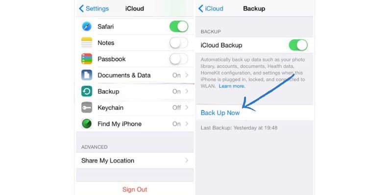 Restore from iCloud Backup