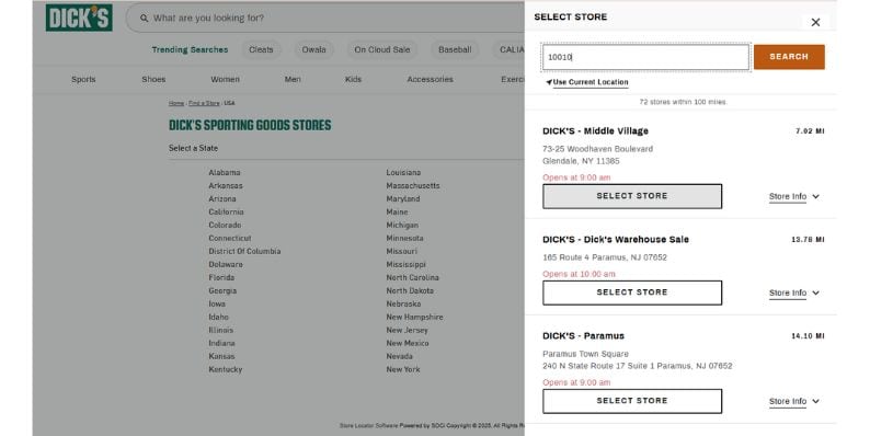 Use the Official Store Locator