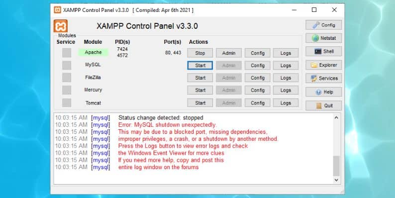 What Causes the "MySQL Shutdown Unexpectedly" Error in XAMPP?