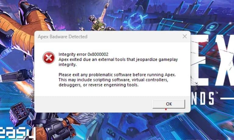 Why You’re Seeing This "Apex Badware Detected Integrity Error 0x8000002" Error?