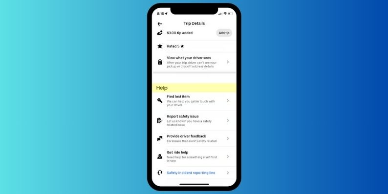 Use the Uber App for Trip Help