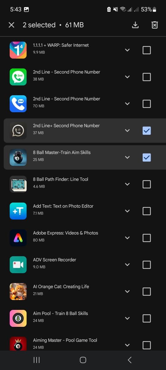 When you tap the app, you should see a small trash can icon, usually on the right side. Tap this icon.