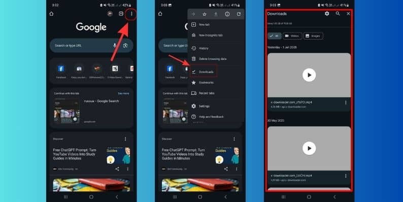 Check Downloads Using Chrome or Your Browser on Android phones