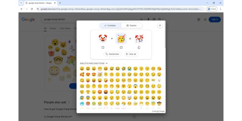 How to Access Emoji Kitchen in Google Search (Browser Version)
