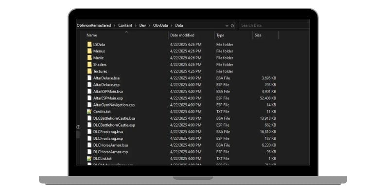 Rename or Remove Oblivion Remastered Saved Folder