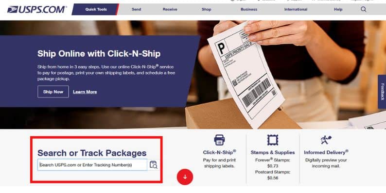 Track USPS Package on USPS Website